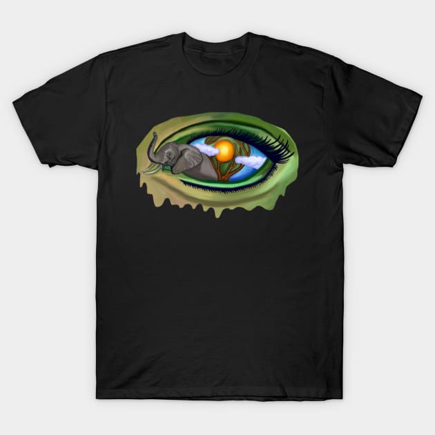 Elephant in Sahara Eye T-Shirt by fancyjan